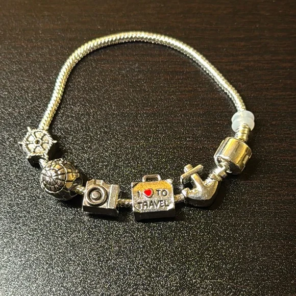 Silver Travel Charm Bracelet - Picture 1 of 1